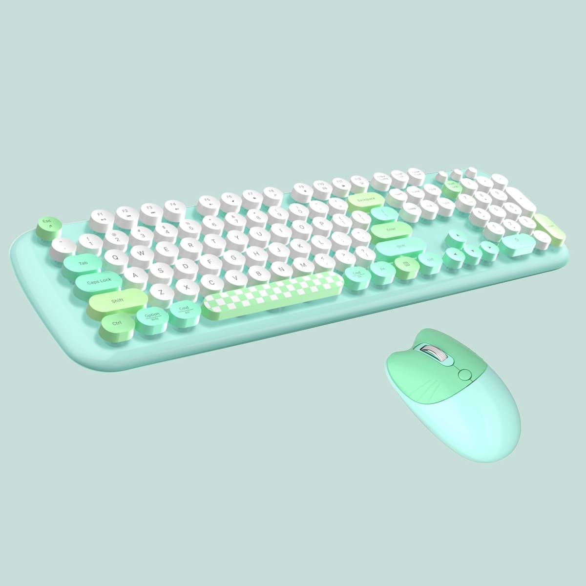 keyboard and mouse green wireless wifi set