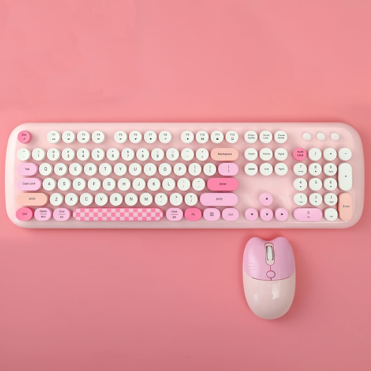 Wireless keyboard and mouse pink for girl