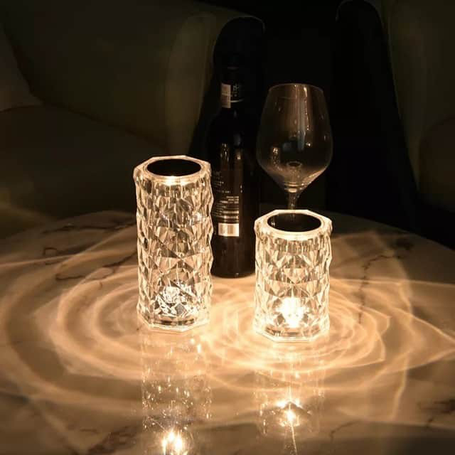 lamp LED touch crystal glass small