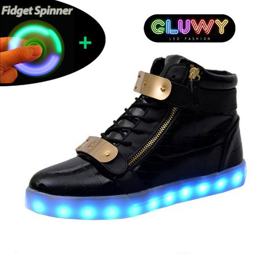 all black light up shoes
