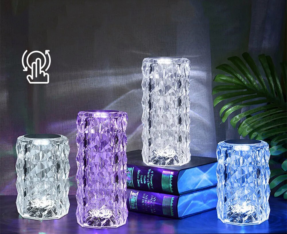 Crystal LED lamp for table led coloured with remote controller