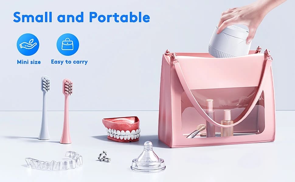 portable 45KHz Ultrasonic UV cleaner denture retainer