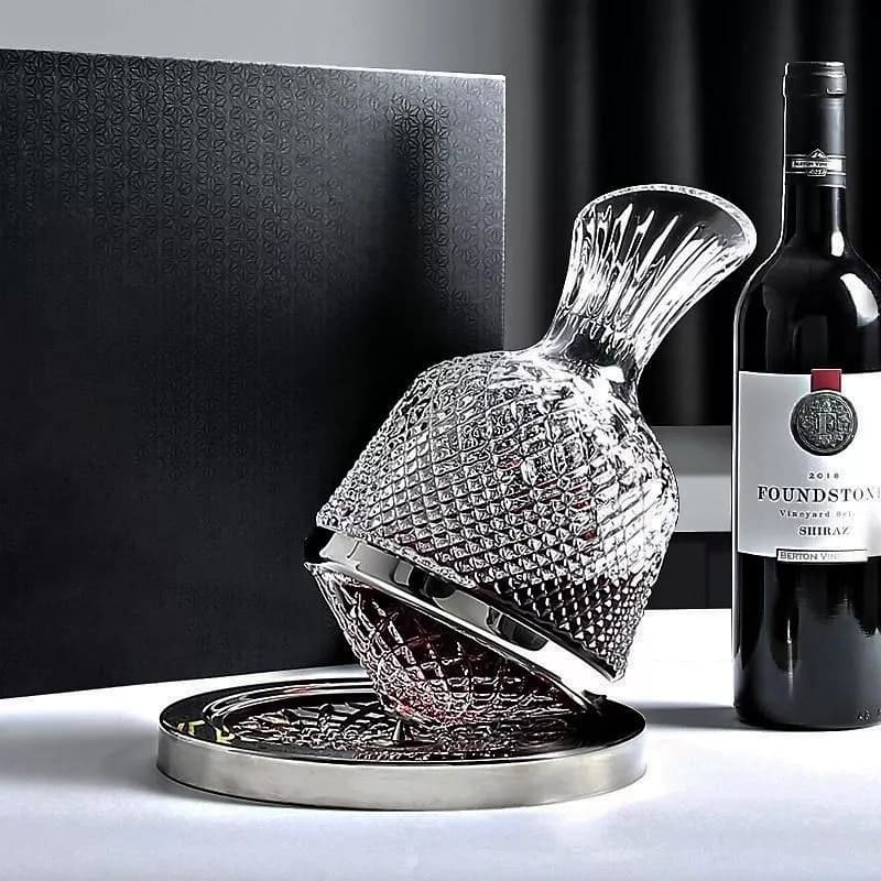 wine carafe with a silver base luxury decorative exclusive wine decanter