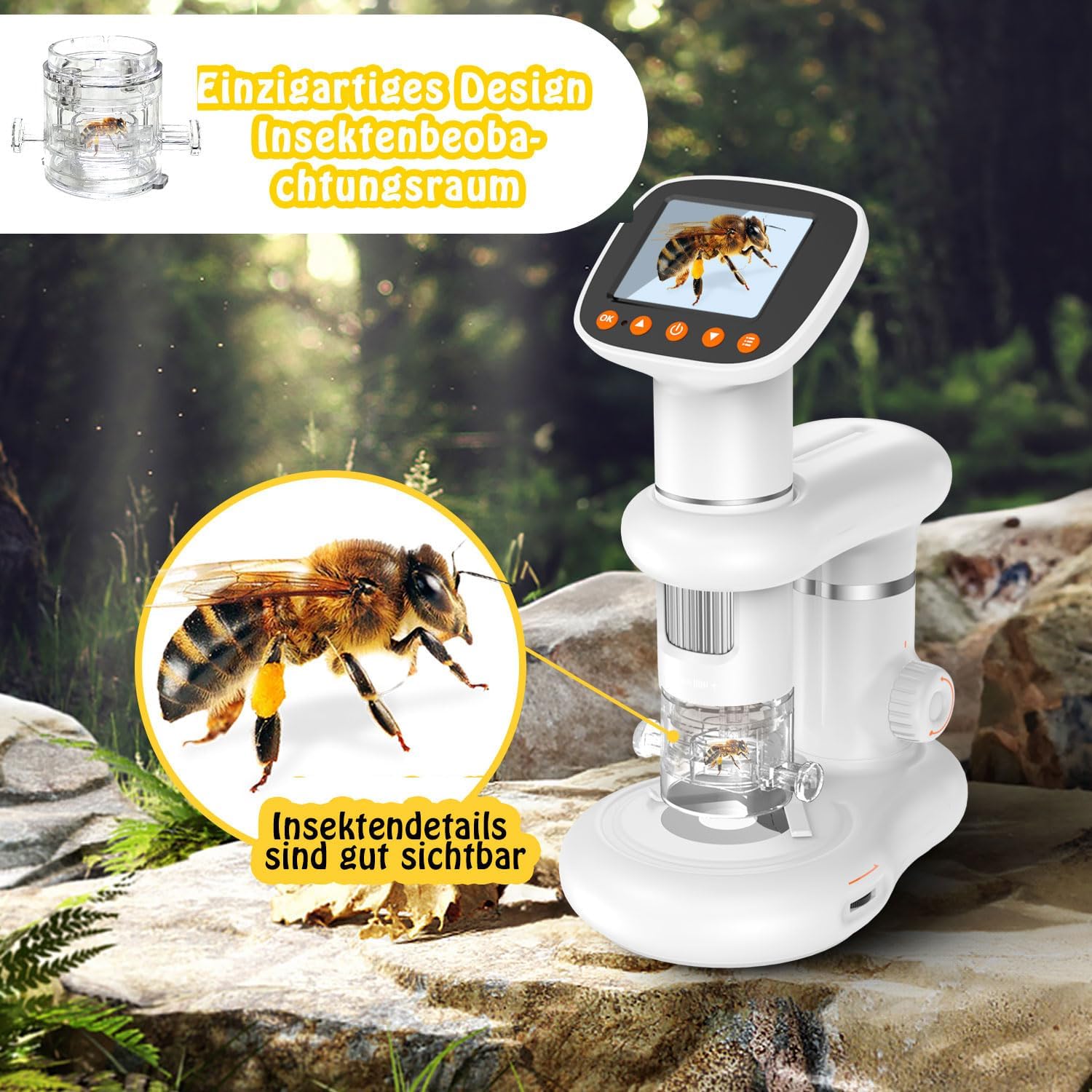 digital microscope for children kids students, portable to school