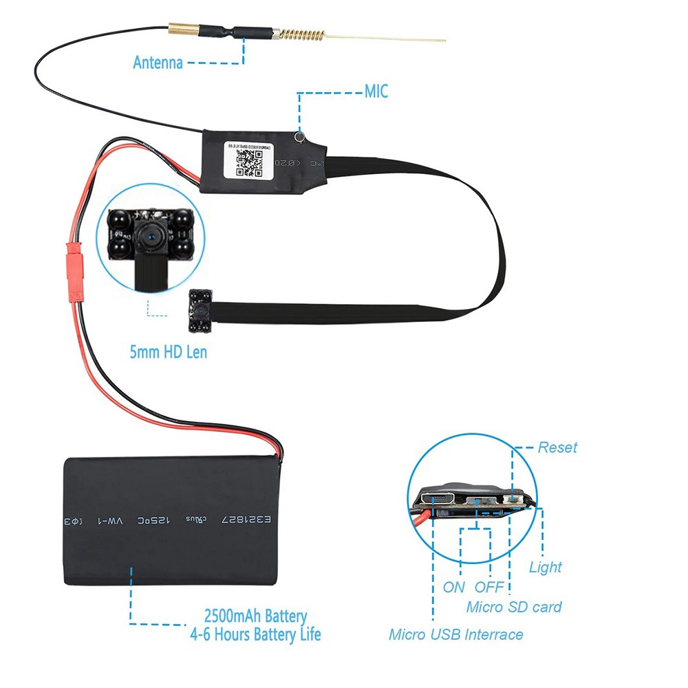 pinhole camera with night vision and motion detection