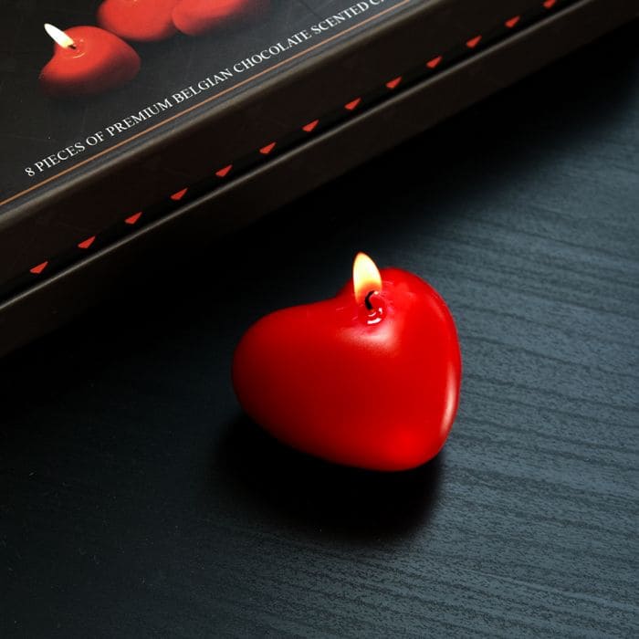 heart candle - heart shaped candles burning set of 8 pcs