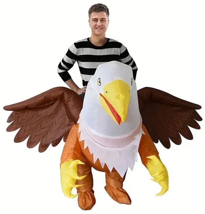 Inflatable costume Eagle - Halloween carnival suit with a fan