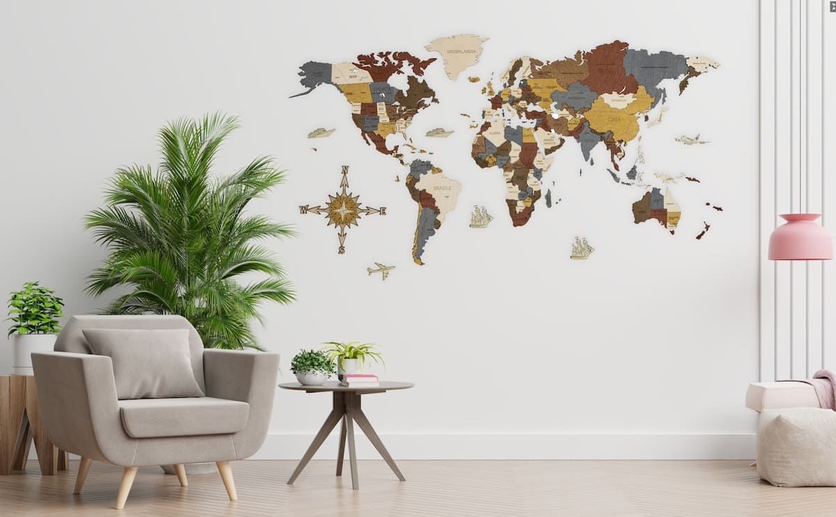 world map made of wood luxury 3d 4d large on the wall for children adults gifts